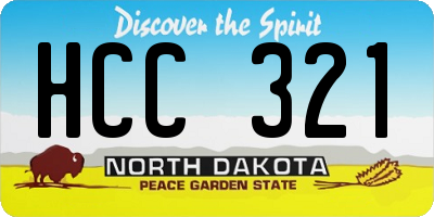 ND license plate HCC321