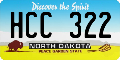 ND license plate HCC322