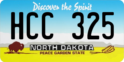 ND license plate HCC325