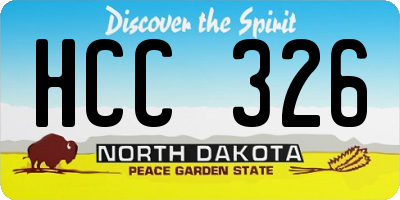 ND license plate HCC326