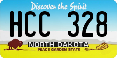 ND license plate HCC328