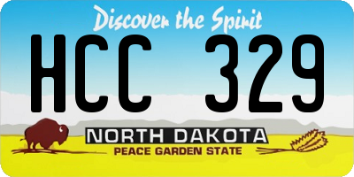 ND license plate HCC329