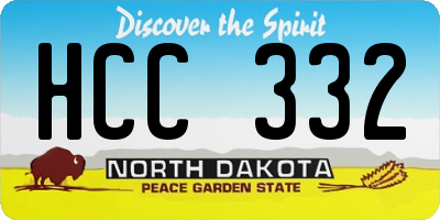 ND license plate HCC332