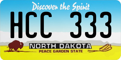 ND license plate HCC333