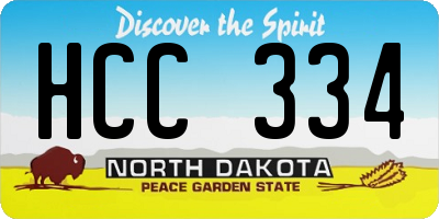 ND license plate HCC334