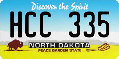 ND license plate HCC335