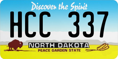ND license plate HCC337
