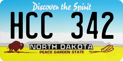 ND license plate HCC342