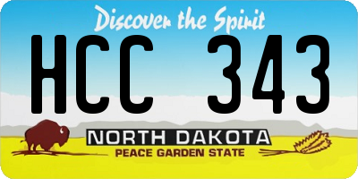 ND license plate HCC343