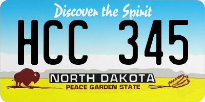 ND license plate HCC345