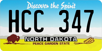 ND license plate HCC347