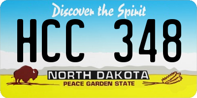 ND license plate HCC348