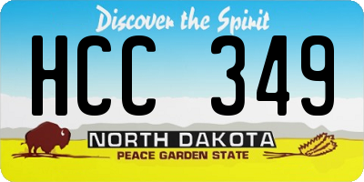 ND license plate HCC349