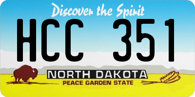 ND license plate HCC351