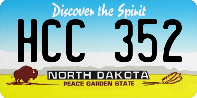 ND license plate HCC352