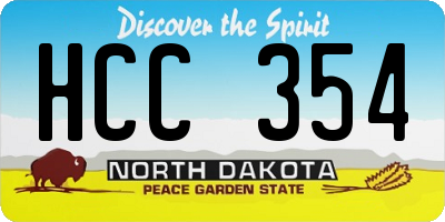 ND license plate HCC354