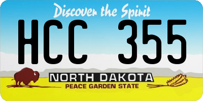 ND license plate HCC355