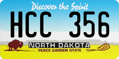 ND license plate HCC356