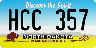 ND license plate HCC357