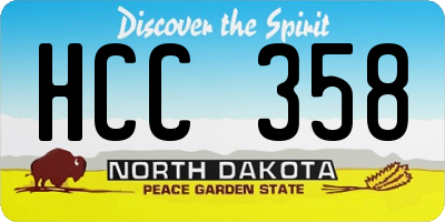 ND license plate HCC358