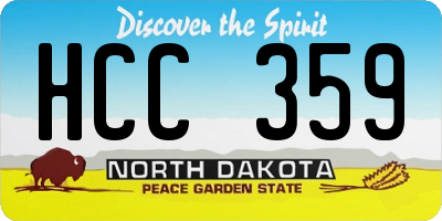 ND license plate HCC359