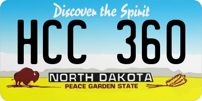 ND license plate HCC360