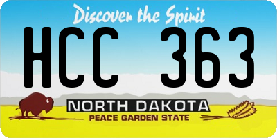 ND license plate HCC363