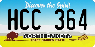 ND license plate HCC364