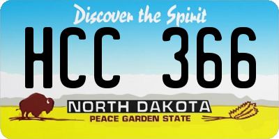 ND license plate HCC366