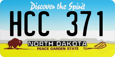 ND license plate HCC371