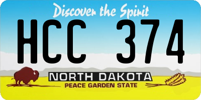 ND license plate HCC374