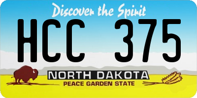 ND license plate HCC375