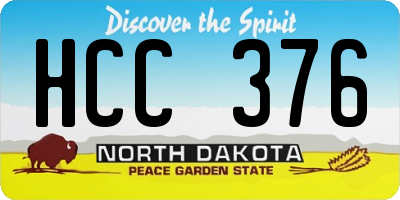 ND license plate HCC376