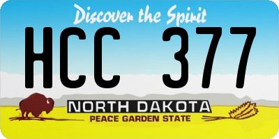 ND license plate HCC377