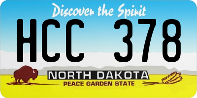 ND license plate HCC378