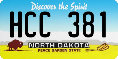 ND license plate HCC381