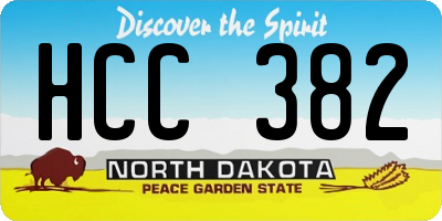 ND license plate HCC382