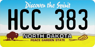 ND license plate HCC383