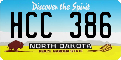 ND license plate HCC386