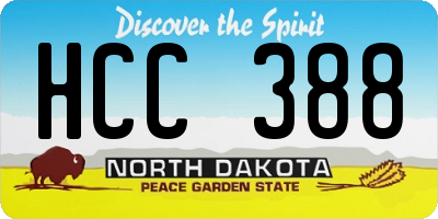 ND license plate HCC388