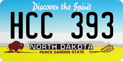ND license plate HCC393