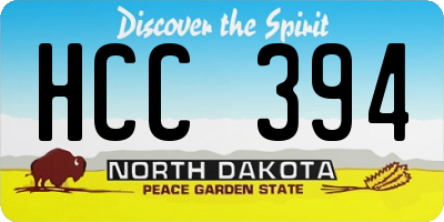 ND license plate HCC394