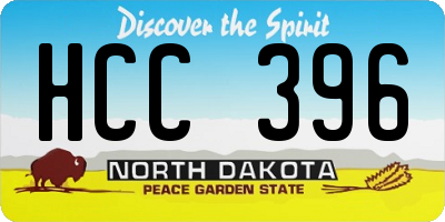 ND license plate HCC396