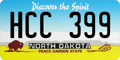 ND license plate HCC399