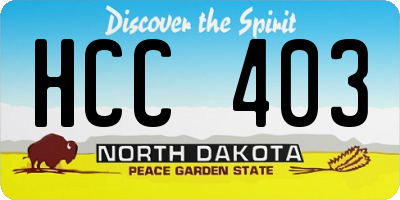 ND license plate HCC403