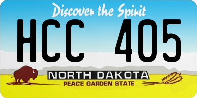 ND license plate HCC405