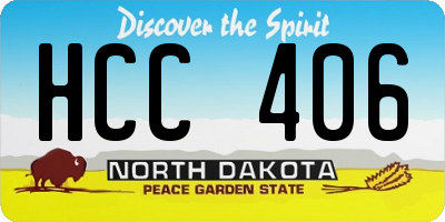 ND license plate HCC406