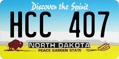 ND license plate HCC407