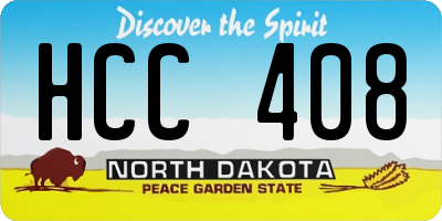 ND license plate HCC408