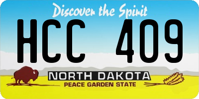 ND license plate HCC409